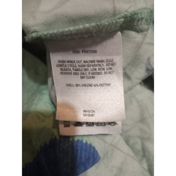 Columbia Mens Fish Graphic Print Green Button Down Short Sleeve Shirt Large L - Picture 10 of 12